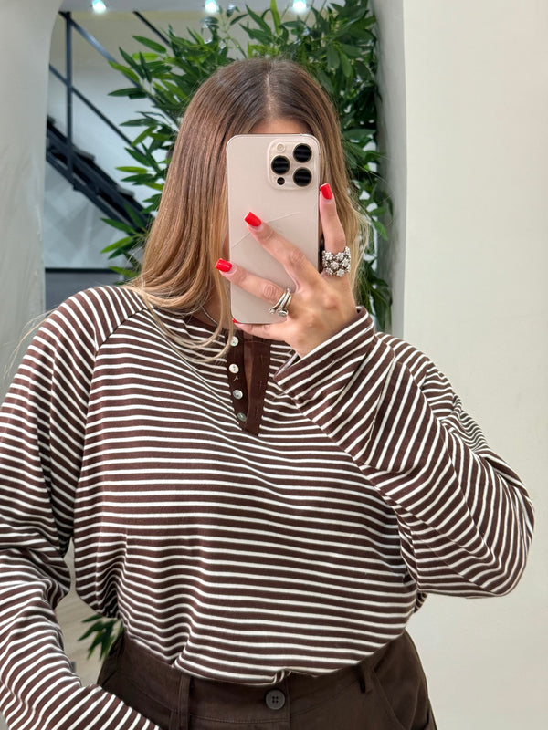 Maglia serafino righe