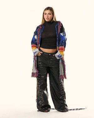 Pantaloni Leather Lace-Up