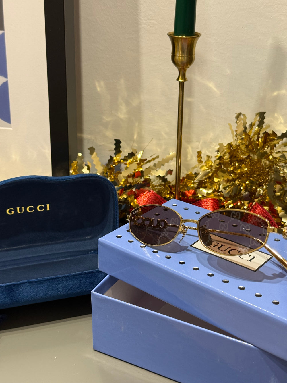 Occhiali gucci con scritta strass