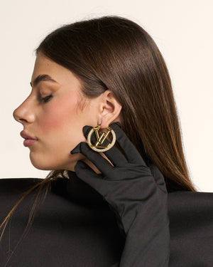 Orecchini cerchi strass lv