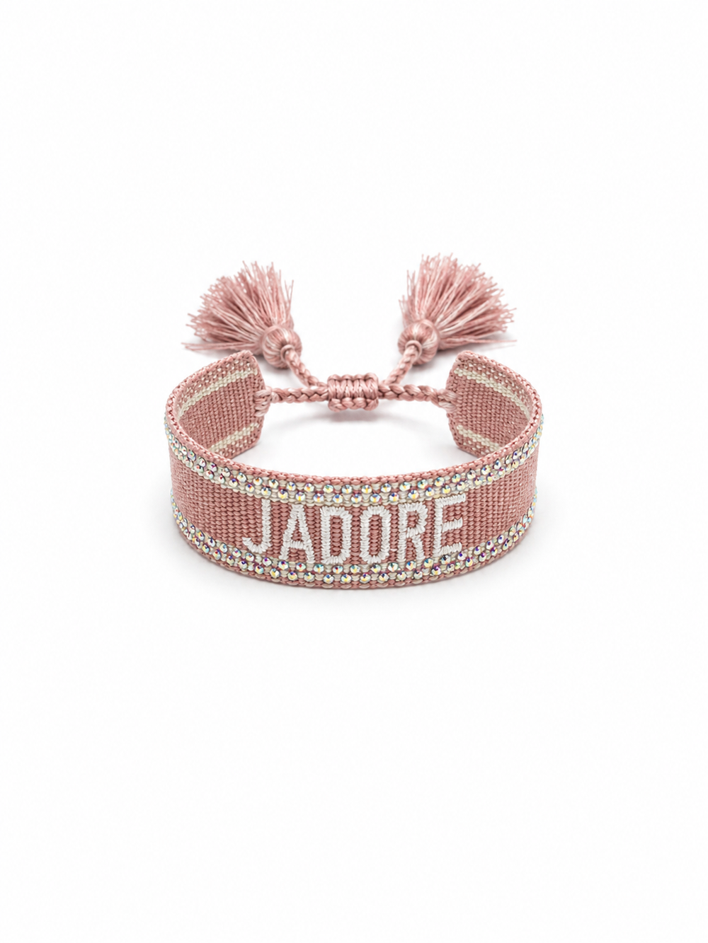 Bracciale j’adore strass rosa antico