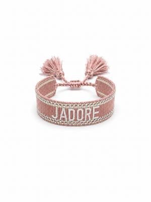 Bracciale j’adore strass rosa antico