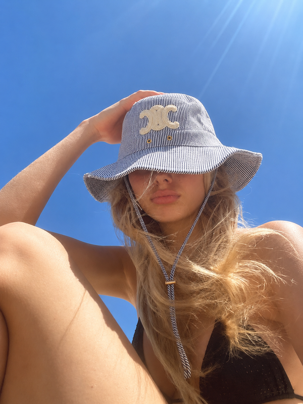 Maxi cappello pescatore multirighe celi