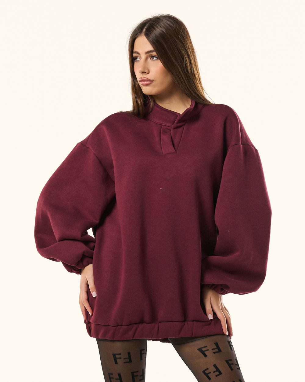 Felpa Dress oversize con colletto