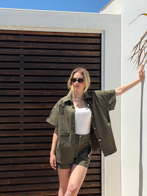Coordinato popeline khaki Lumina