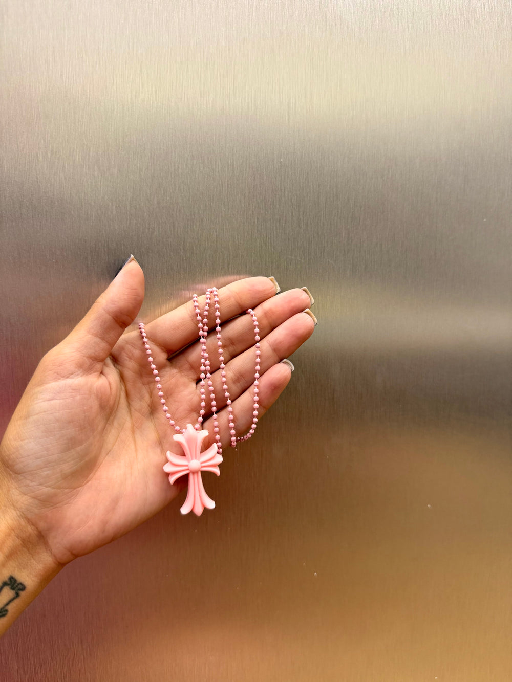 Collana chrome hearts gomma rosa