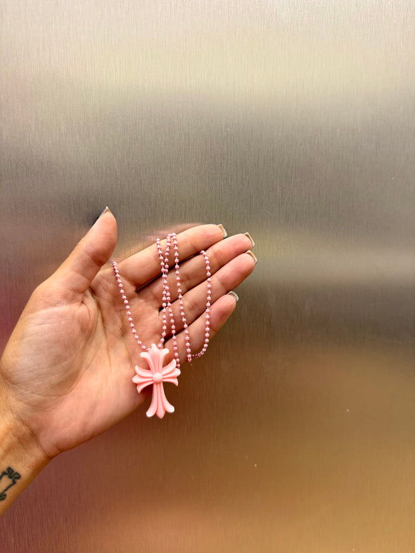 Collana chrome hearts gomma rosa
