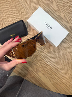 Occhiali mascherina Celine gold