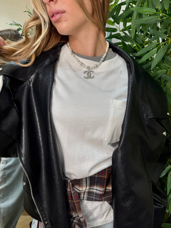 Collana Chanel Perle Argento