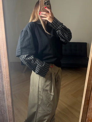 Maglia con camicia quadri