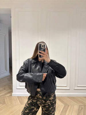 Chiodo ecopelle crop