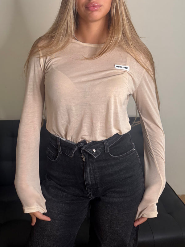 Maglia semitrasparente miumiu