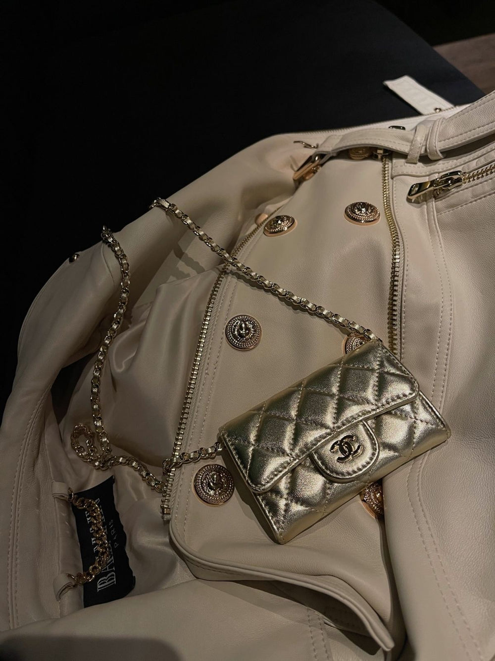 Catena con micro pochette silver