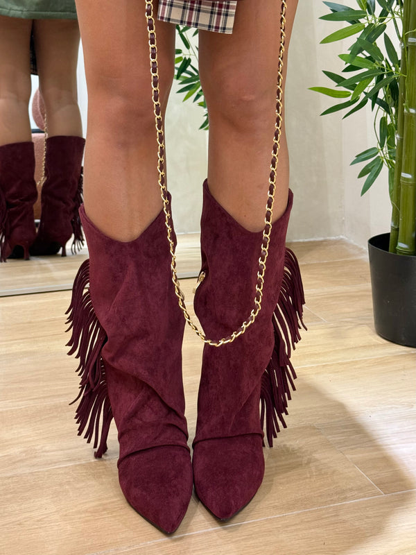 Stivaletto suede frange