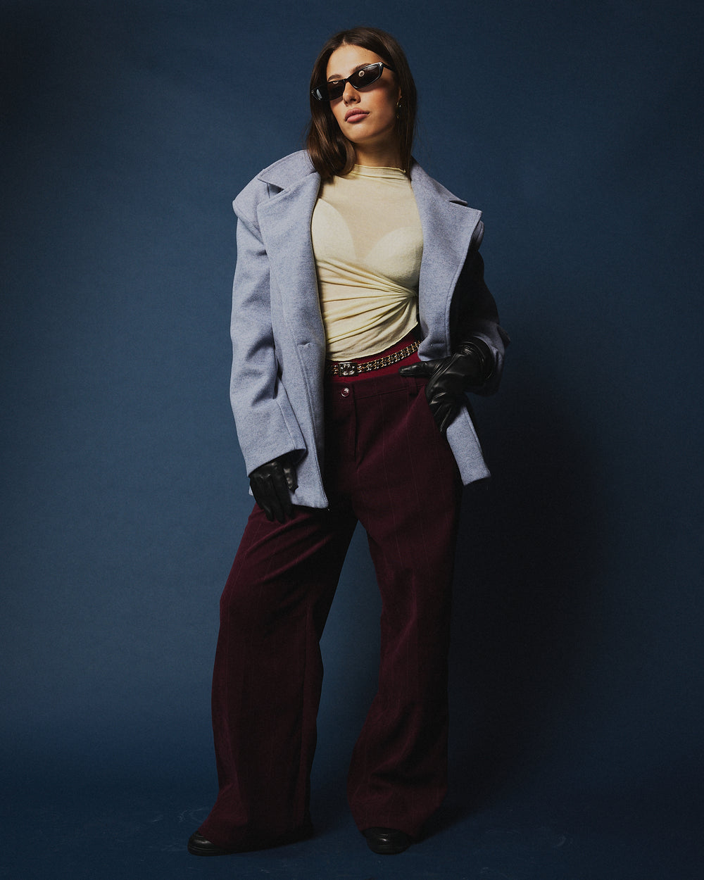 Blazer belted con cintura