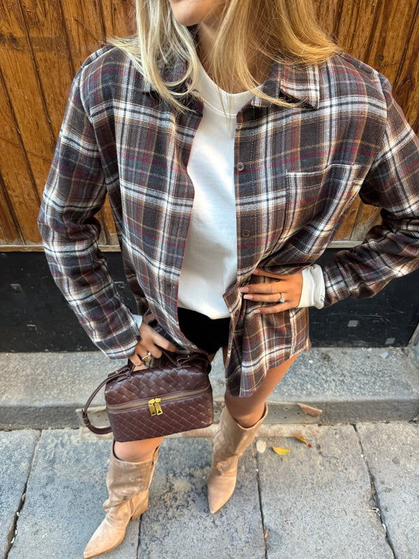 Camicia check flannel spallina