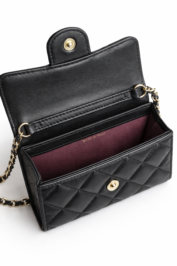 Catena con mini pochette nero/oro cc