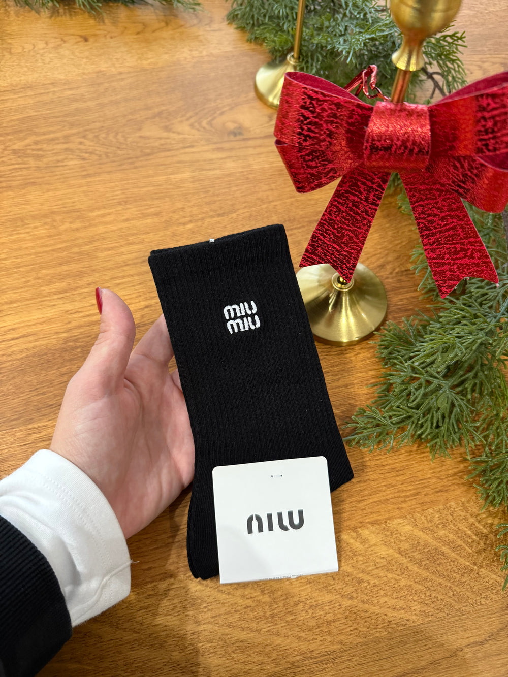 Calzini miumiu coste Classic nero