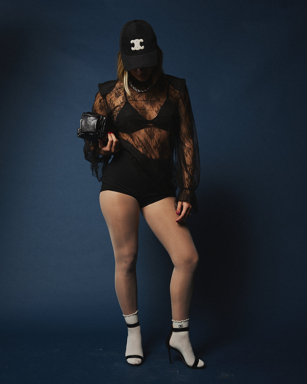 Set tre pezzi con casacca in pizzo