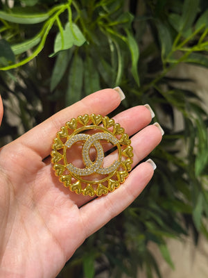 Spilla chanel cuori e strass