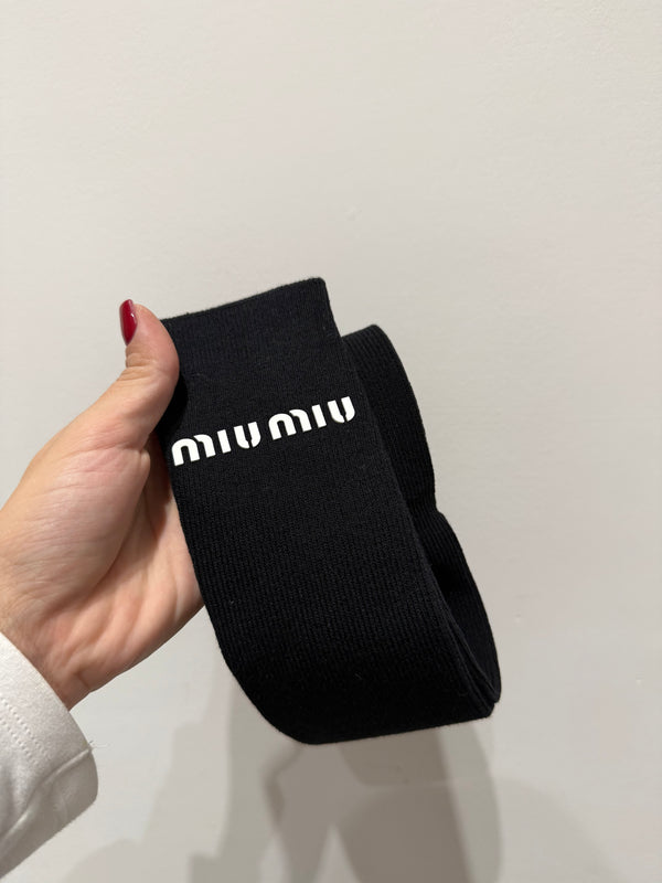 Pack due paia di calzini alti coste miumiu