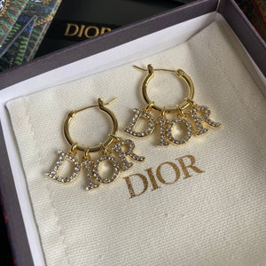 Orecchini Dior Lettering Crystal