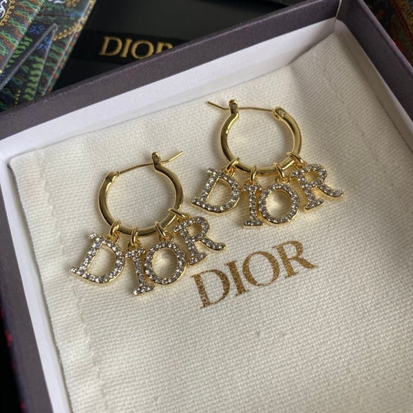Orecchini Dior Lettering Crystal