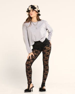 Collant in pizzo con ghette