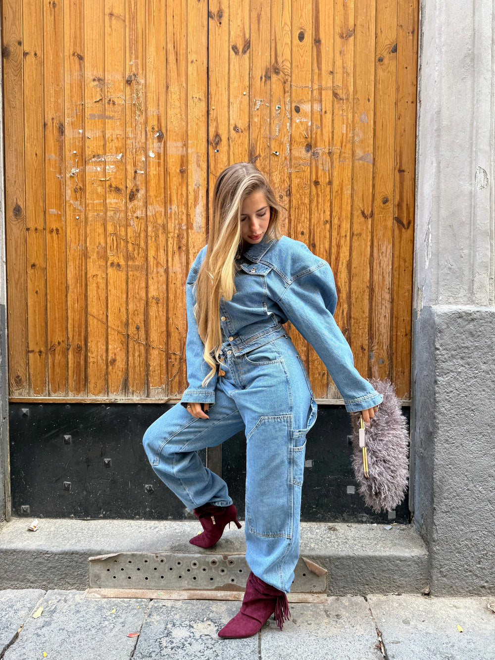 Coordinato denim Milano fashion