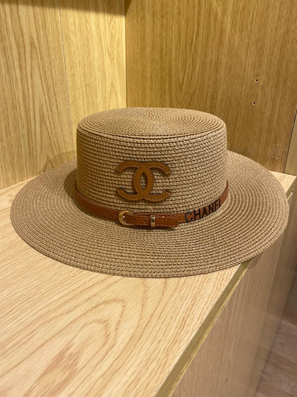 Cappello paglia rigido con cinturino cc