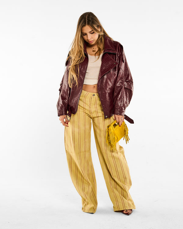 Jeans Wide Leg Gessato