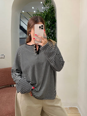 Maglia serafino righe