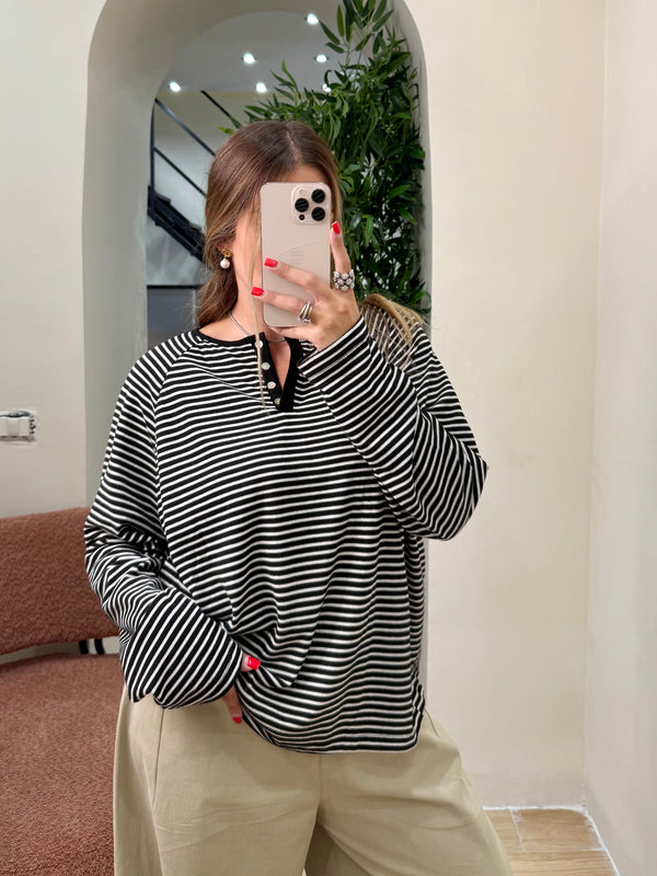 Maglia serafino righe