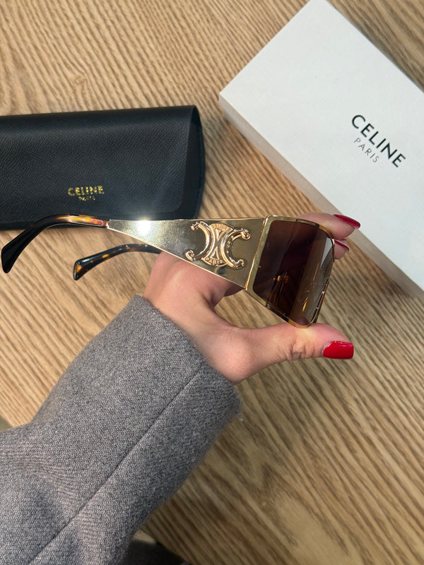 Occhiali mascherina Celine gold