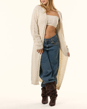 Coordinato in maglia intrecciata