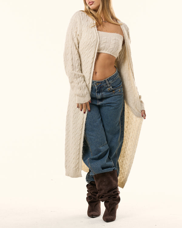 Coordinato in maglia intrecciata