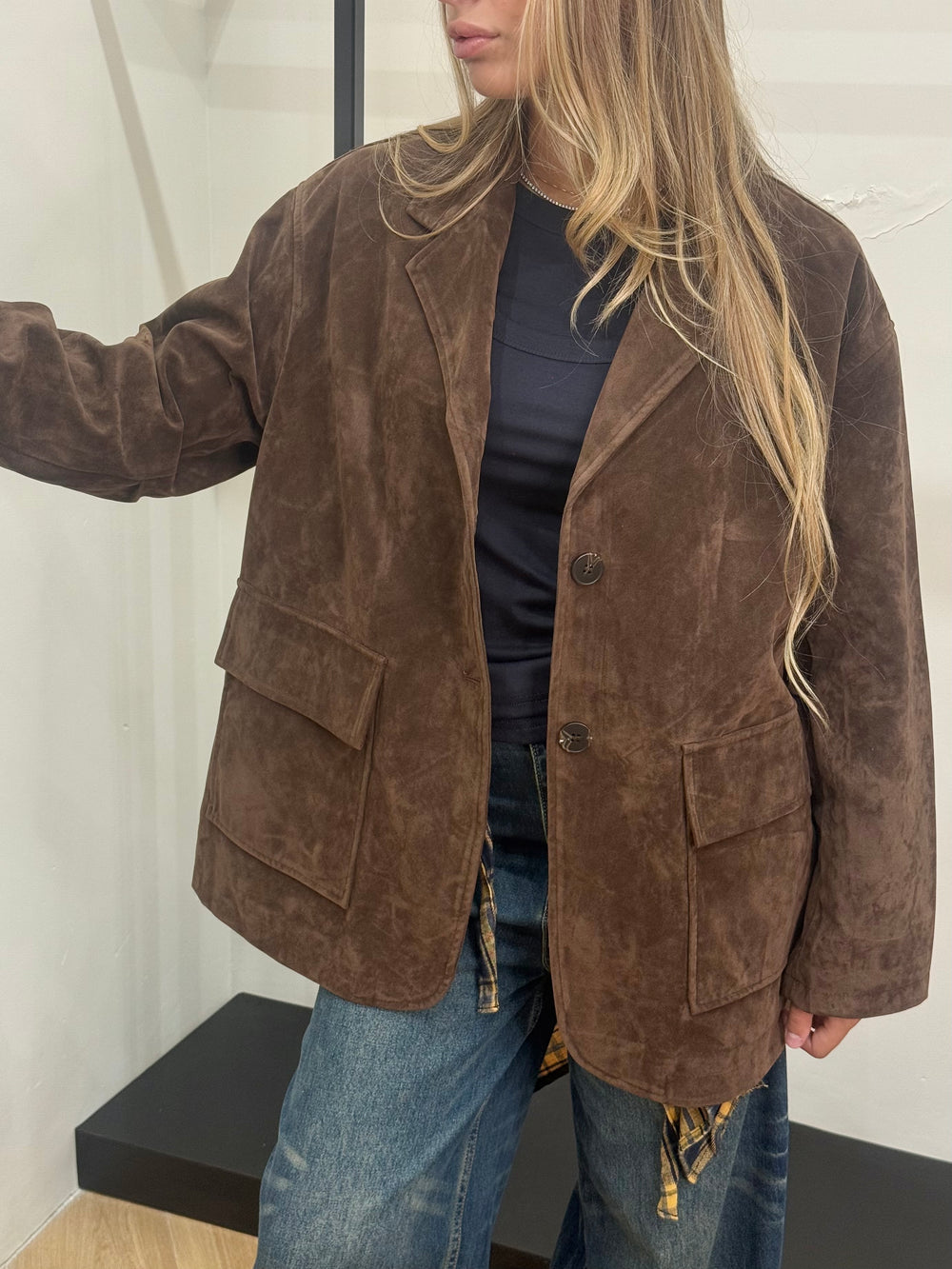 Blazer scamosciato oversize