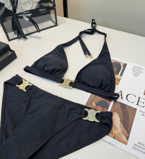 Bikini celi dettagli in oro