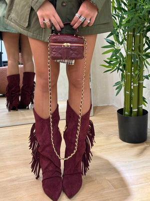 Stivaletto suede frange