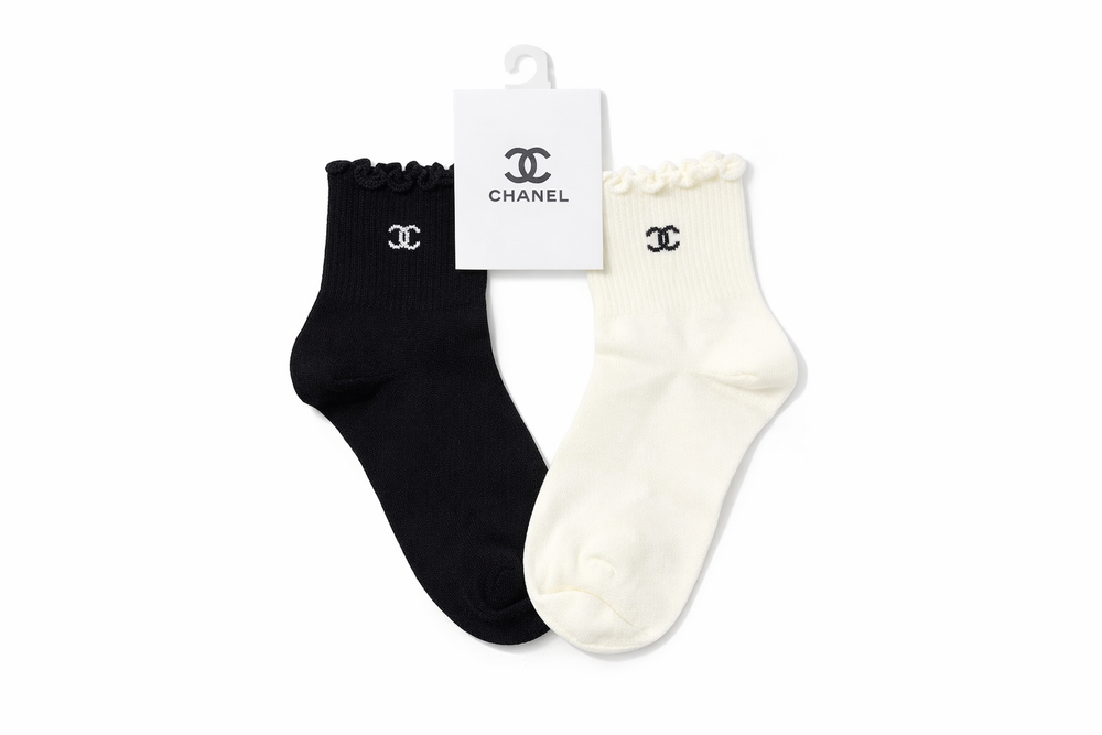 Pack due calzini basic panna e nero