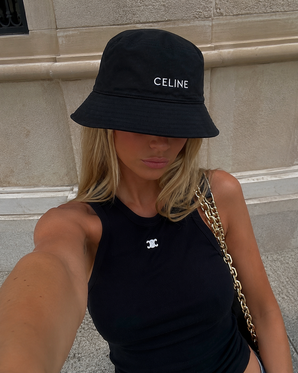 Cappello pescatore celi stoffa scritta