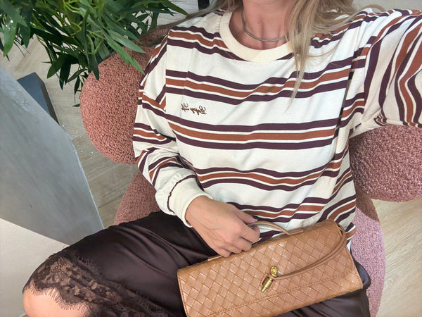 Maglia felpata mix righe