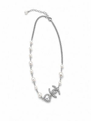 Collana catena cuore perle cc