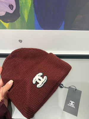 Cappello chanel logo piccolo bordeaux
