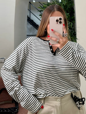 Maglia serafino righe