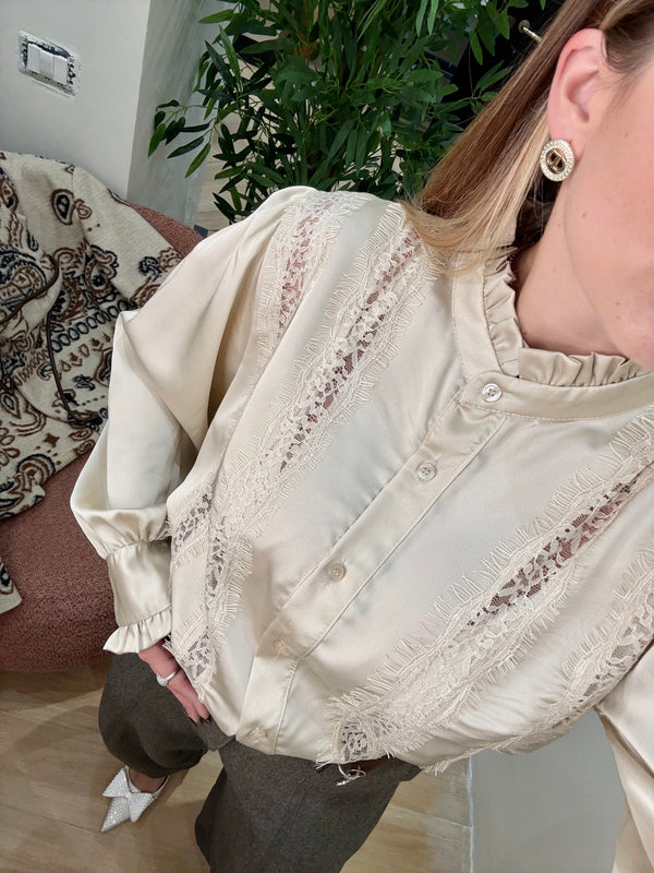 Camicetta seta e pizzo francese