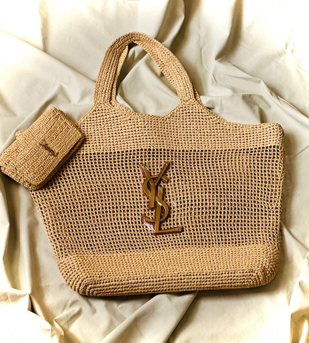 Borsa rafia con pochette ys