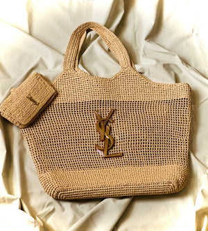 Borsa rafia con pochette ys