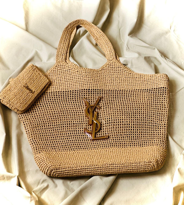 Borsa rafia con pochette ys
