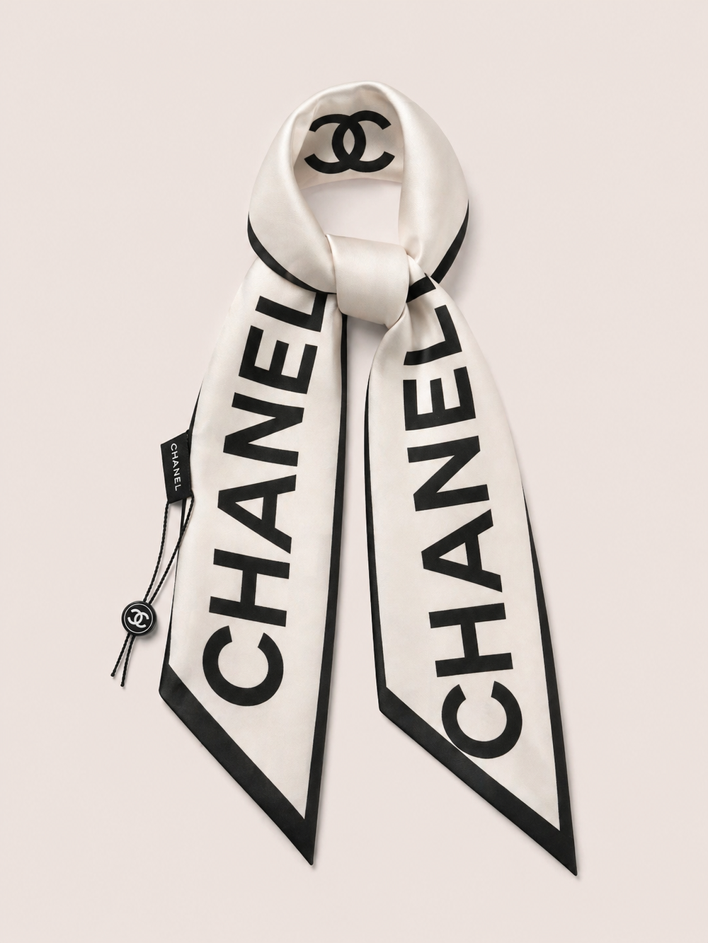 Foulard Logo Maxi Black & Ivory